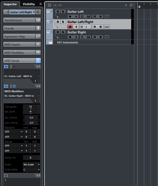 MIDI modifiers for MIDI sends